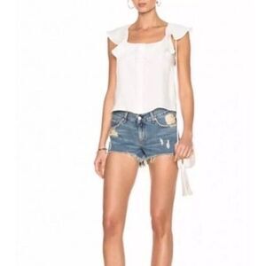 Revolve Rag & Bone Winnie Denim Jean Shorts Cut Off Distressed Size 27  EUC‎